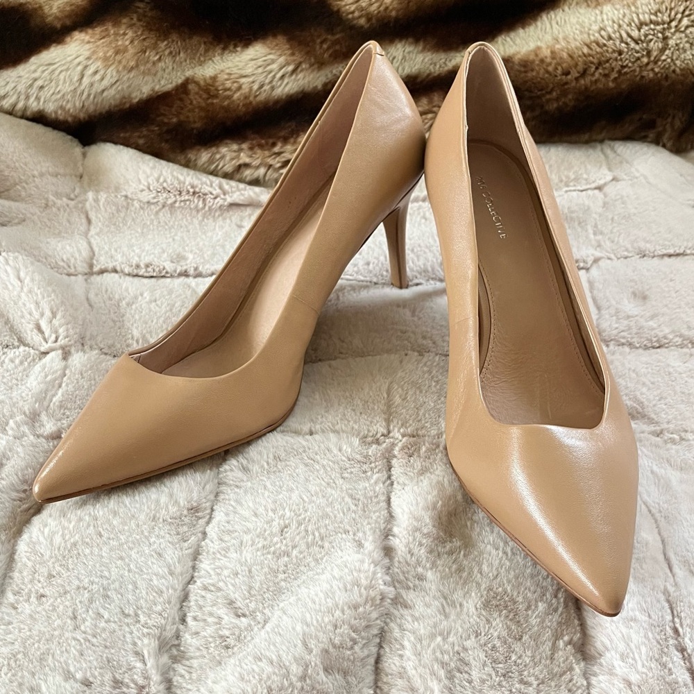 206 Collective Mercer Beige Nude Leather Dress Stiletto Pumps - 12B